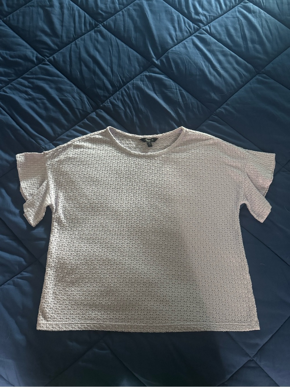 Banana Republic Women's Lavender Short-Sleeve Eyelet Top